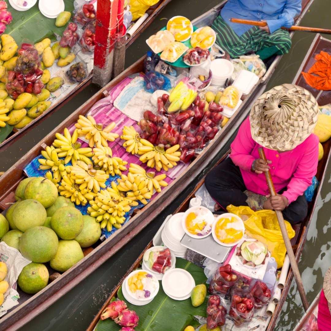 colourful floating market